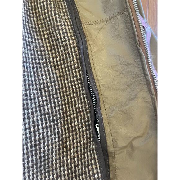 Vtg Van Cort Leather Bomber Jacket USA Made Light Brown Sz L 80s Stranger Things - Picture 16 of 16